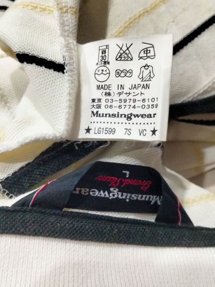 เสื้อผ้ากีฬาแบรนด์ Munsingwear Grandslam(L)cotton ป้าย made in Japanเนื้อผ้าใส่สบาย พื้นสีขาวมีลายปัก รูปที่ 10