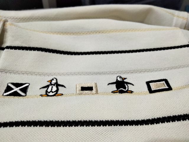 เสื้อผ้ากีฬาแบรนด์ Munsingwear Grandslam(L)cotton ป้าย made in Japanเนื้อผ้าใส่สบาย พื้นสีขาวมีลายปัก รูปที่ 7