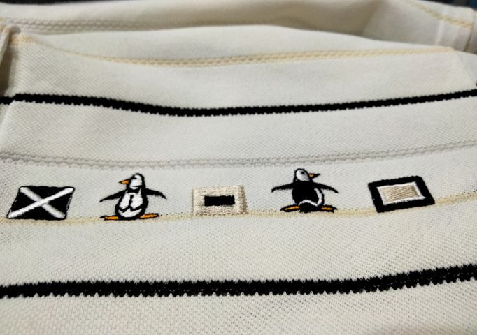 เสื้อผ้ากีฬาแบรนด์ Munsingwear Grandslam(L)cotton ป้าย made in Japanเนื้อผ้าใส่สบาย พื้นสีขาวมีลายปัก รูปที่ 5