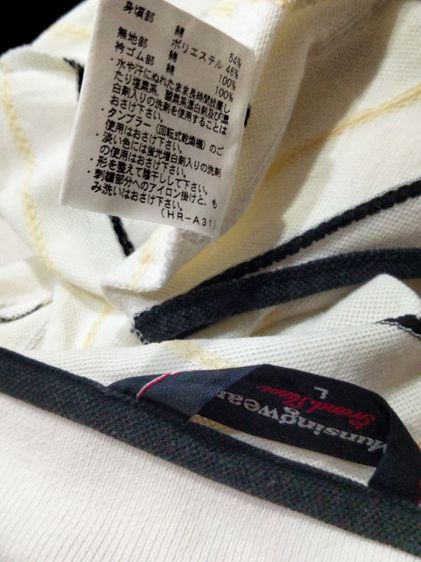 เสื้อผ้ากีฬาแบรนด์ Munsingwear Grandslam(L)cotton ป้าย made in Japanเนื้อผ้าใส่สบาย พื้นสีขาวมีลายปัก รูปที่ 9