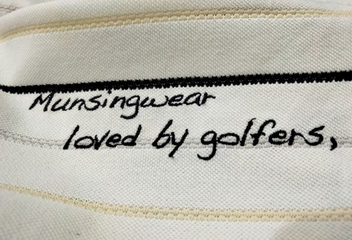 เสื้อผ้ากีฬาแบรนด์ Munsingwear Grandslam(L)cotton ป้าย made in Japanเนื้อผ้าใส่สบาย พื้นสีขาวมีลายปัก รูปที่ 8