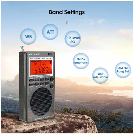 Retekess TR110 Complete Multi-Band Radio Solution Air, Land and Sea Radio with Outdoor Full-Band Antenna Set เกรดมืออาชีพ ราคาพิเศษ รูปที่ 3
