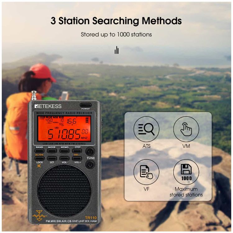 Retekess TR110 Complete Multi-Band Radio Solution Air, Land and Sea Radio with Outdoor Full-Band Antenna Set เกรดมืออาชีพ ราคาพิเศษ รูปที่ 6