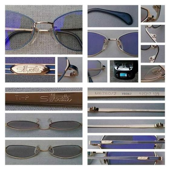 แว่นตาออสเตรียแฮนด์คราฟท์ SILHOUETTE 'ซิลูเอตต์' กรอบไทเทเนียมบริสุทธิ์สีทอง ขลิบสีฟ้าคอร์นฟลาวเวอร์  เลนส์ออโต้ โฟโตโครมิก โพลีคาร์บอเนต สีเทา–สว่าง...Authentic Vintage SILHOUETTE handcrafted in Japan
 รูปที่ 5