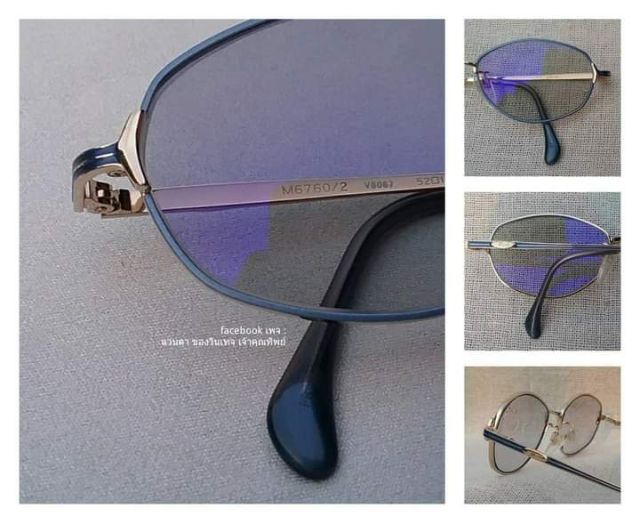แว่นตาออสเตรียแฮนด์คราฟท์ SILHOUETTE 'ซิลูเอตต์' กรอบไทเทเนียมบริสุทธิ์สีทอง ขลิบสีฟ้าคอร์นฟลาวเวอร์  เลนส์ออโต้ โฟโตโครมิก โพลีคาร์บอเนต สีเทา–สว่าง...Authentic Vintage SILHOUETTE handcrafted in Japan
 รูปที่ 4