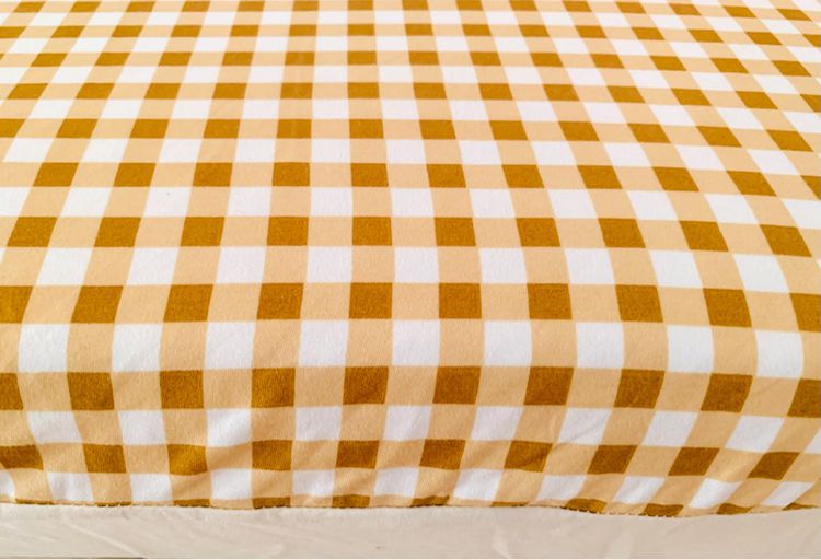 ผ้าปูที่นอนรัดมุม (แบบหนา) ขนาด 6ฟุต สีน้ำตาลลายตาราง มือสองสภาพดี สินค้าญี่ปุ่น-เกาหลีแท้ รูปที่ 4