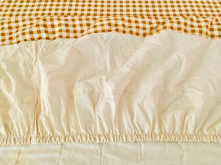 ผ้าปูที่นอนรัดมุม (แบบหนา) ขนาด 6ฟุต สีน้ำตาลลายตาราง มือสองสภาพดี สินค้าญี่ปุ่น-เกาหลีแท้ รูปที่ 6