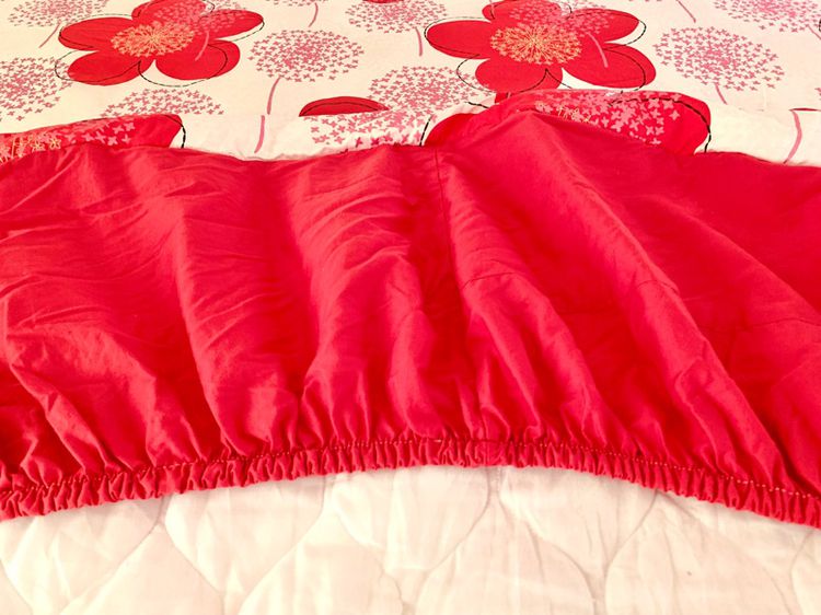 ผ้าปูที่นอนรัดมุม (แบบหนา) ขนาด 6-6.5ฟุต สีขาวลายดอกวินเทจสีแดง (สภาพใหม่) มือสองสภาพดี สินค้าญี่ปุ่น-เกาหลีแท้ รูปที่ 13