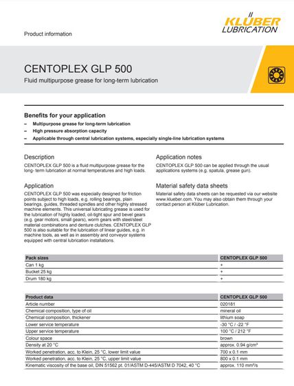 จารบี KLUBER CENTOPLEX GLP 500 ขนาด 1 Kg. ต่อ กระป๋อง สั่งนอก 4-6 weeks รูปที่ 2