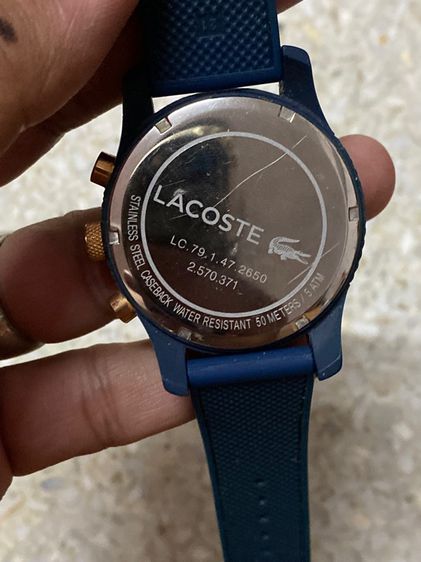 นาฬิกายี่ห้อ LACOSTE  ควอทซ์ โครโนกราฟ  ของแท้มือสอง  เรือนใหญ่สายเดิม  1200฿ รูปที่ 3