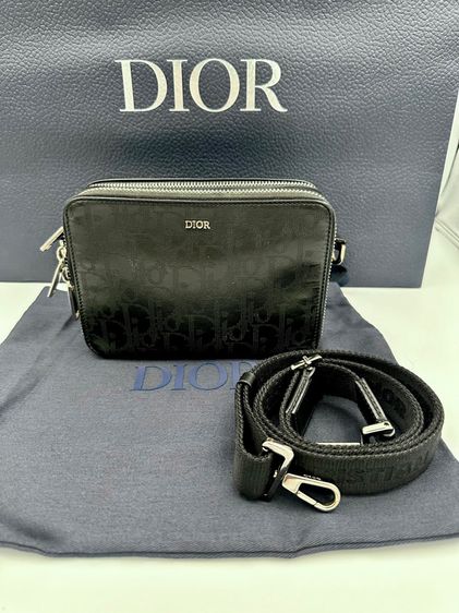 Black Dior Oblique Galaxy Leather - Pouch with Strap รูปที่ 3