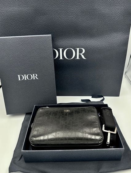 Black Dior Oblique Galaxy Leather - Pouch with Strap รูปที่ 10