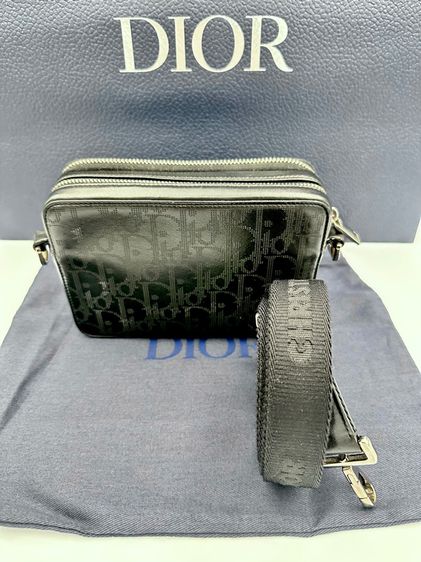 Black Dior Oblique Galaxy Leather - Pouch with Strap รูปที่ 5