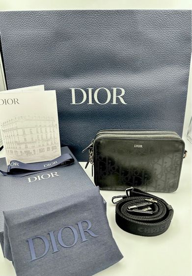 Black Dior Oblique Galaxy Leather - Pouch with Strap รูปที่ 2