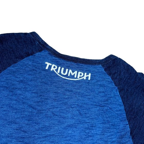 เสื้อยืดแขนยาว Triumph x Lucky​ Brand​ งานย้อม Indigo Size L​ รูปที่ 10