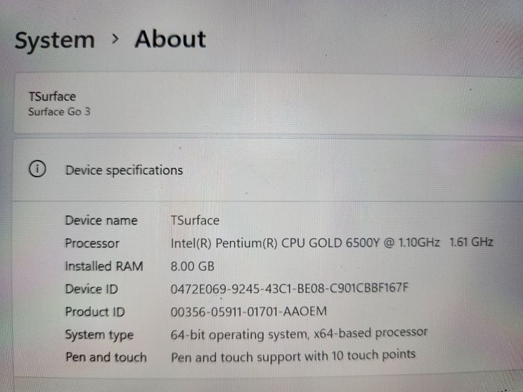 Microsoft Surface GO3 128 GB รูปที่ 2