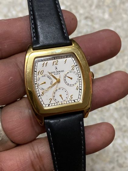 นาฬิกายี่ห้อ LOUIS  MORAIS  ควอทซ์ ของแท้มือสอง  ทองสวย สายเปลี่ยนมา  750฿ รูปที่ 1