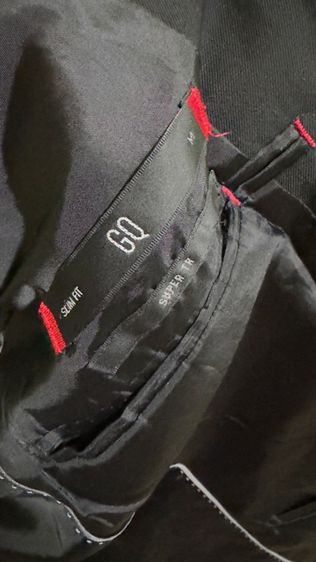GQ Essential Suits สูทผู้ชายทรงสลิม รุ่น Super TR Slim Black  สีดำ (ซักเครื่องได้) size M รูปที่ 4
