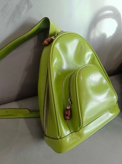 กระเป๋าคาดอก Gucci Bambu สีเขียว มือสองของแท้ครับ รูปที่ 4