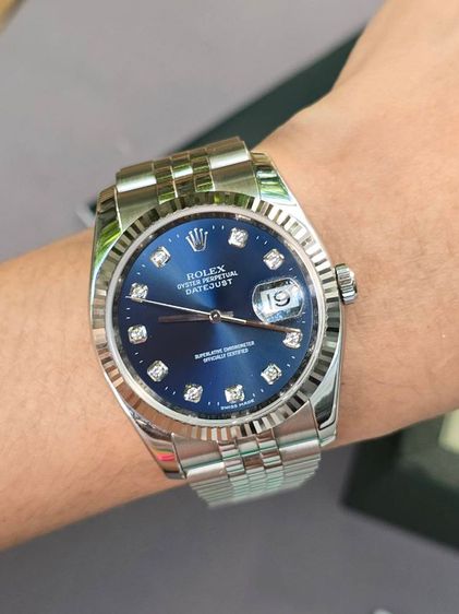 ROLEX OYSTER PERPETUAL DATEJUST Blue Dial (King) รูปที่ 8