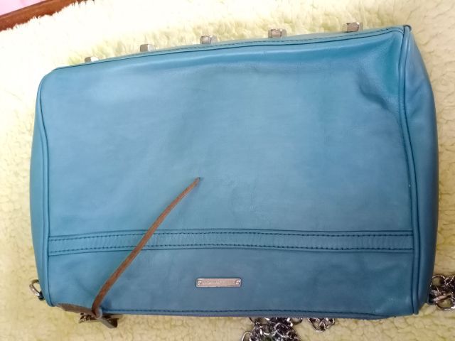 กระเป๋าสะพายยาวหนังแท้สีฟ้า rebecca minkoff รูปที่ 6