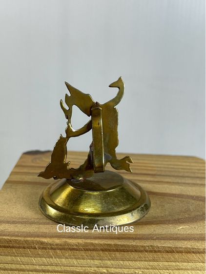 นางเงือก ที่เสียบนามบัตร ทองเหลืองลงยาโบราณ รูปที่ 3