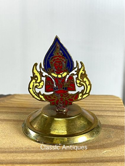 เทพนม ที่เสียบนามบัตร ทองเหลืองลงยาโบราณ