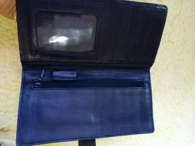 กระเป๋าสตางค์หนังแท้สีดำ Ssamzie รูปที่ 4