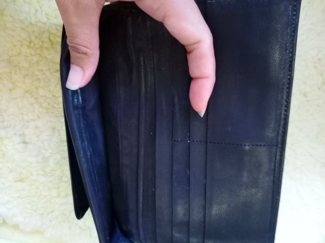 กระเป๋าสตางค์หนังแท้สีดำ Ssamzie รูปที่ 5
