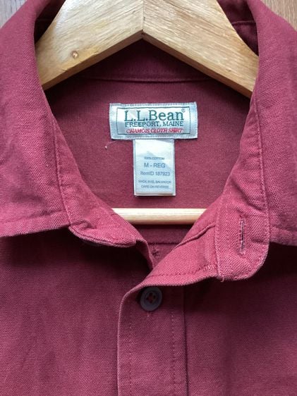 L.L. Bean Mens Vintage Burgandy Chamois Cloth Shirt รูปที่ 8