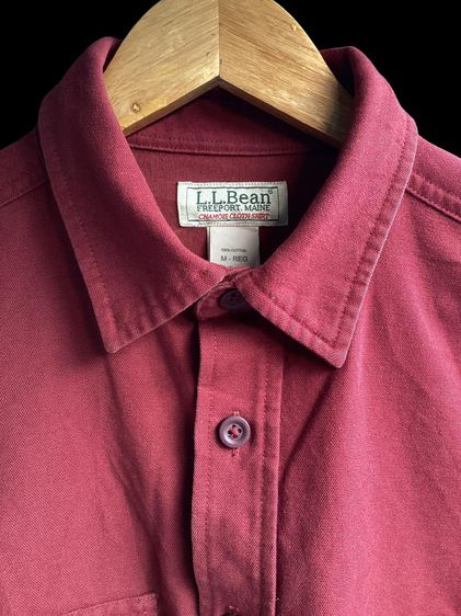 L.L. Bean Mens Vintage Burgandy Chamois Cloth Shirt รูปที่ 3