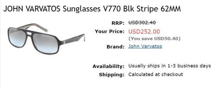 ขายแว่นกันแดด John Varvatos V770 ขนาด 62mm รูปที่ 7