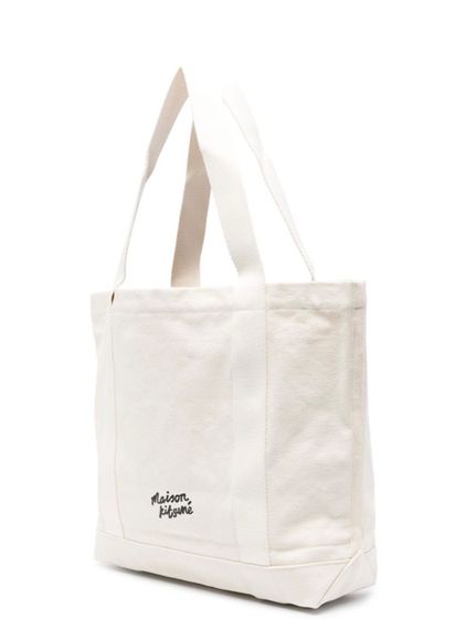 กระเป๋า MAISON KITSUNE มี 2 สี สีขาวและสีดำ  fox head-print cotton tote  วัสดุ Cotton  รูปที่ 5