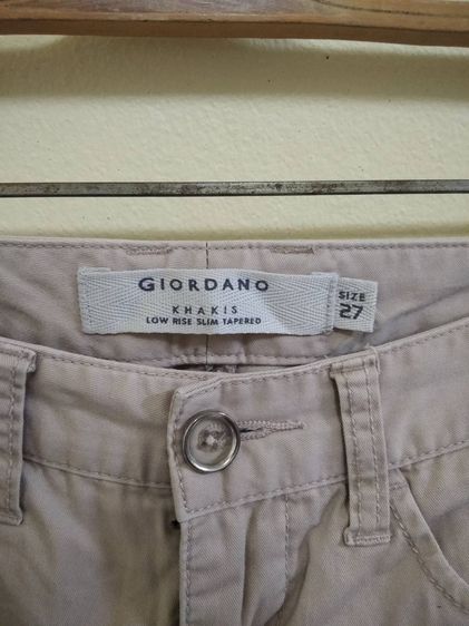 กางเกงขายาว Giordano ครีม ของแท้  รอบเอว32 ยาว 38.5  สภาพดีไม่มีขาด รูปที่ 3