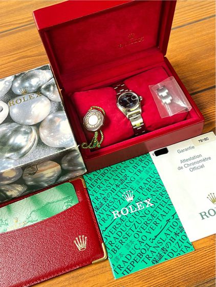 Rolex Oyster Perpetual Date Blue Roman Dial Lady Full Set รูปที่ 4
