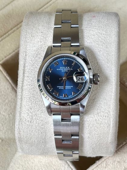 Rolex Oyster Perpetual Date Blue Roman Dial Lady Full Set รูปที่ 2