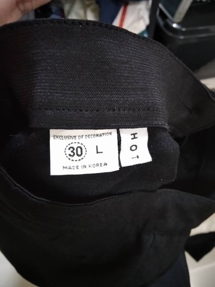 กางเกงขายาวสแลคสีดำ  hotping เกาหลี รอบเอว 31 ยาว 39.5 สภาพดีไม่มีขาด รูปที่ 3