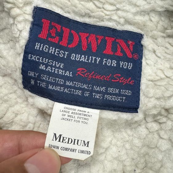 เสื้อ​คลุม​ทรงเชิ้ต​ Edwin ผ้าขนแกะ Size M รูปที่ 2