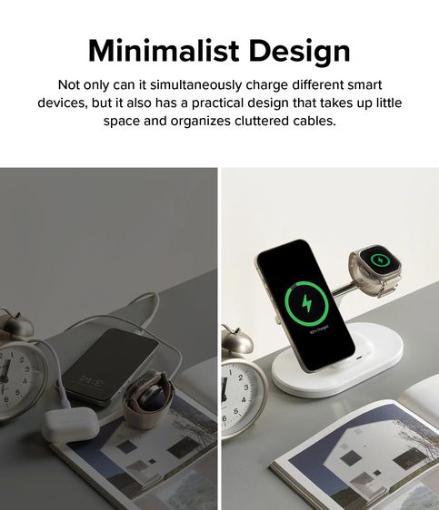 Ringke 3-in-1 Wireless Charger Stand แม่เหล็ก (Apple MagSafe Certified) มีไฟ LED Ambient Light ที่ชาร์จไร้สาย รูปที่ 12
