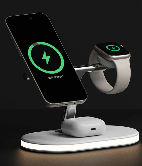Ringke 3-in-1 Wireless Charger Stand แม่เหล็ก (Apple MagSafe Certified) มีไฟ LED Ambient Light ที่ชาร์จไร้สาย รูปที่ 3