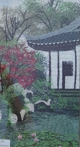 รหัส SKY ฿300 
รูปภาพถักด้ายทิวทัศน์ เก๋งจีนและสวน  รูปที่ 4