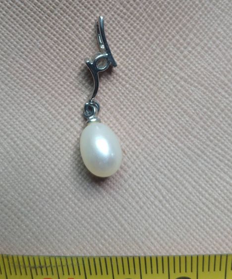 จี้ไข่มุกน้ำจืดแท้ เงิน 92.5 หรือ Silver 925 เรียบหรู Cultured Fresh Water Pearl Pendant รูปที่ 4