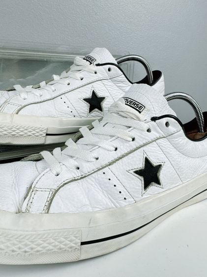 รองเท้า Converse Sz.12us46.5eu30cm รุ่นOne Star Plimsolls สีขาว Upperหนังแท้ สภาพสวยดีมาก ไม่ขาดซ่อม ใส่เที่ยวหล่อสุด รูปที่ 11