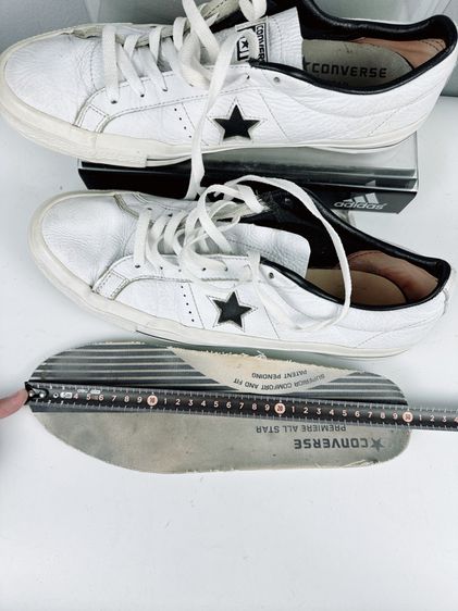 รองเท้า Converse Sz.12us46.5eu30cm รุ่นOne Star Plimsolls สีขาว Upperหนังแท้ สภาพสวยดีมาก ไม่ขาดซ่อม ใส่เที่ยวหล่อสุด รูปที่ 15