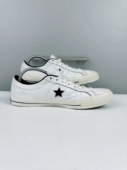 รองเท้า Converse Sz.12us46.5eu30cm รุ่นOne Star Plimsolls สีขาว Upperหนังแท้ สภาพสวยดีมาก ไม่ขาดซ่อม ใส่เที่ยวหล่อสุด รูปที่ 8