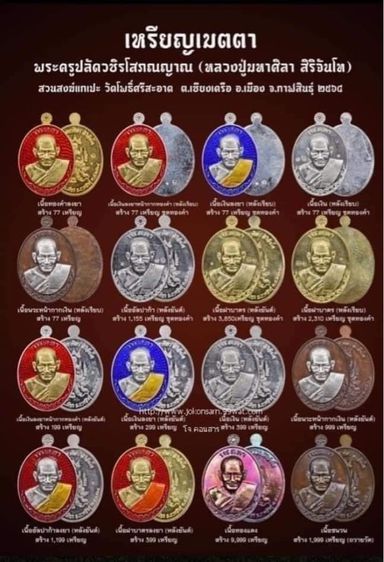 เหรียญเมตตา เนื้อทองแดง ผิวรุ้งๆ No.๒๒๙๔ หลวงปู่มหาศิลา สิริจันโท รูปที่ 7