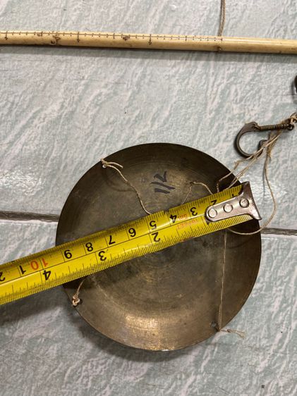 ตาชั่ง จานตอกตราจีน โบราณเก่าสะสม A1 รูปที่ 9