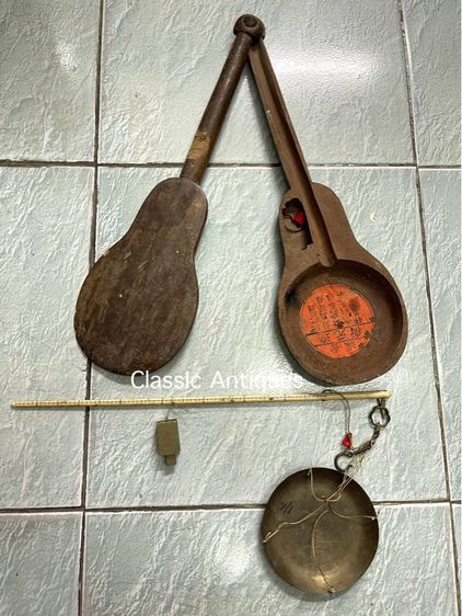 ตาชั่ง จานตอกตราจีน โบราณเก่าสะสม A1 รูปที่ 3