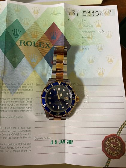 ROLEX SUBMARINER Automatic Ref 16613 18K BLUE รูปที่ 8