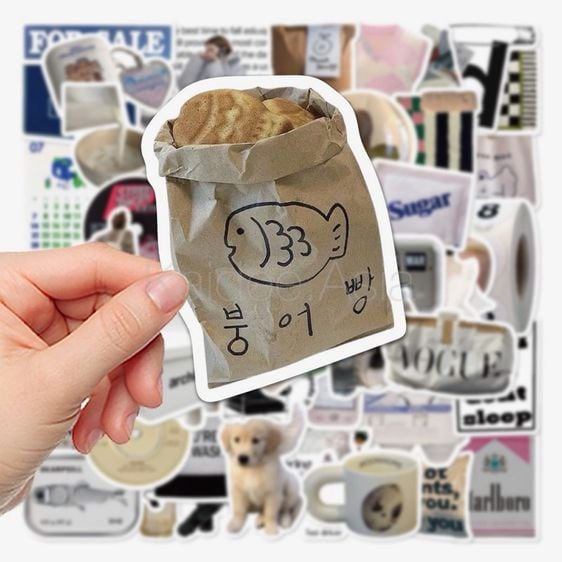 ✅ ขายดี Sticker สติกเกอร์ ลายวินเทจ กันน้ำ สำหรับตกแต่ง งาน DIY จำนวน 50 ชิ้น รูปที่ 7